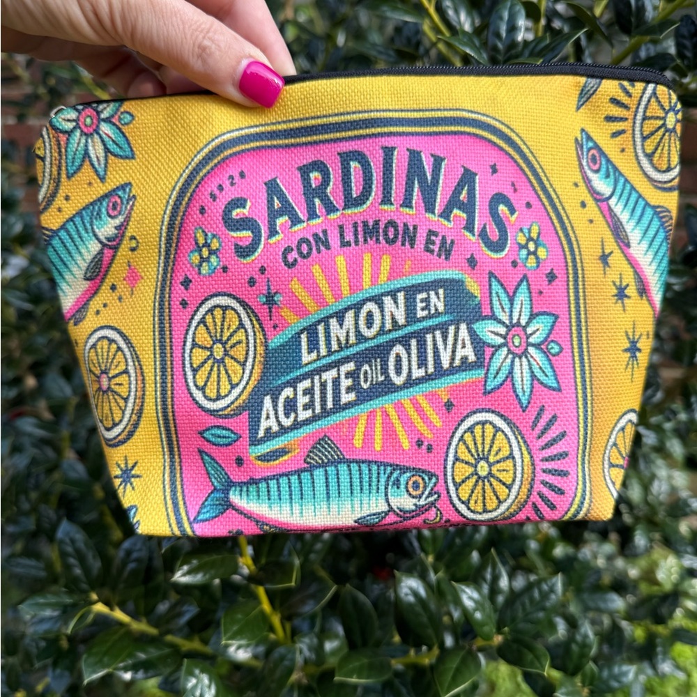 Colorful Sardinas Makeup and Travel Zip Pouch